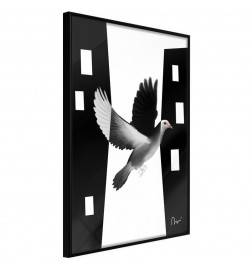 Poster in cornice con un uccello in volante - Arredalacasa