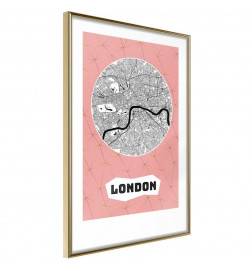 Pôster - City map: London (Pink)