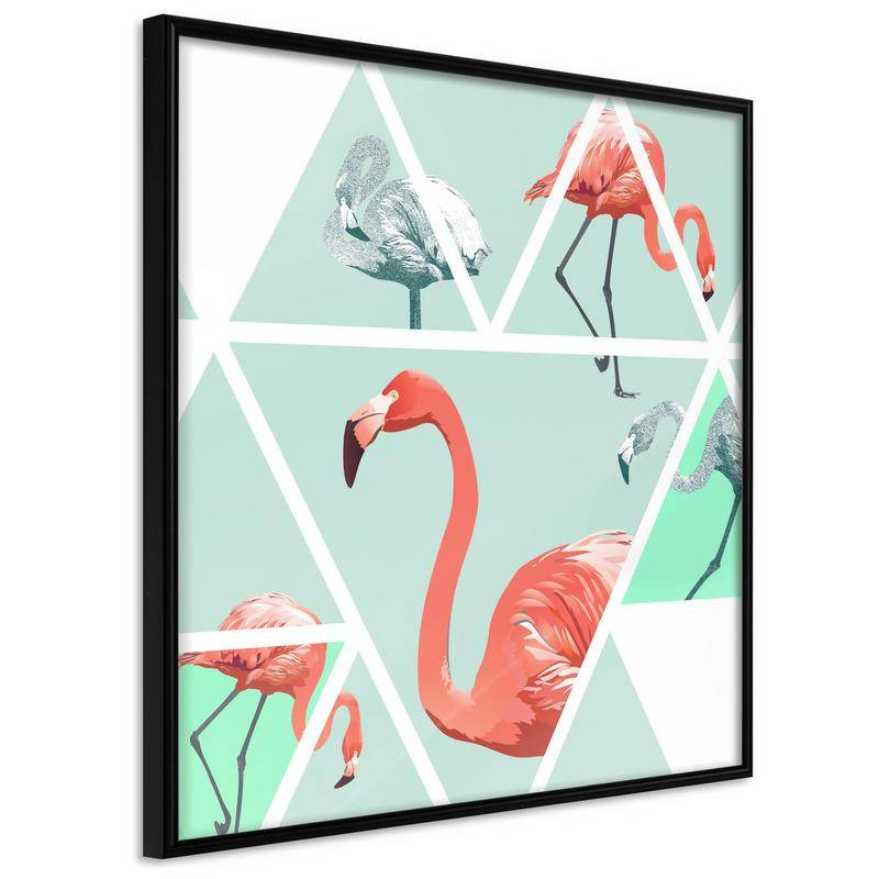 35,00 €Poster et affiche - Tropical Mosaic with Flamingos (Square)