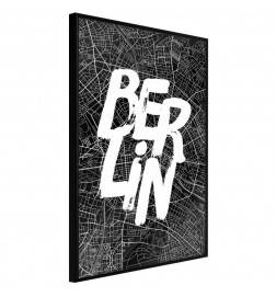 Poster in cornice - mappa di Berlino con la scritta Berlin