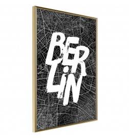 Poster in cornice - mappa di Berlino con la scritta Berlin
