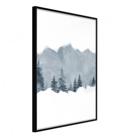 Poster de iarnă cu copacii de munte - Arredalacasa