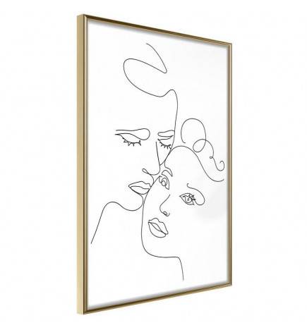 Poster in cornice col disegno di due innamorati
