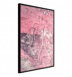 plakat z ženstveno silhueto in roza - Arredalacasa