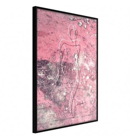 plakat z ženstveno silhueto in roza - Arredalacasa