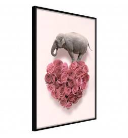 38,00 € Poster met een olifant in liefde