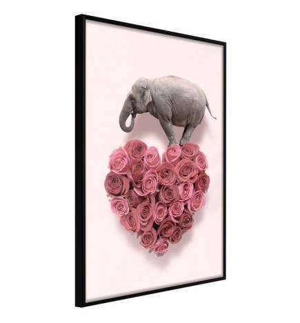 Poster met een olifant in liefde