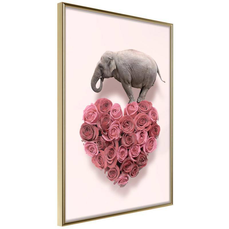 38,00 € Poster met een olifant in liefde