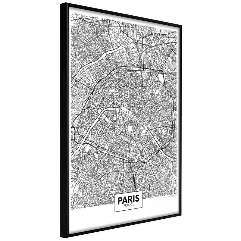 38,00 €Poster in cornice - Mappa di Parigi di giorno - Arredalacasa