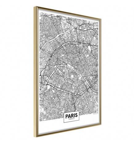 Poster in cornice - Mappa di Parigi di giorno - Arredalacasa