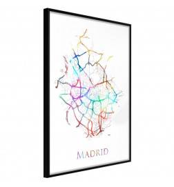 Poster met kaart van Madrid in Spanje