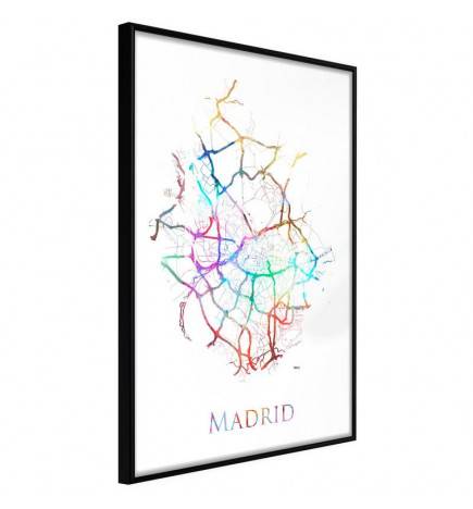 Poster met kaart van Madrid in Spanje