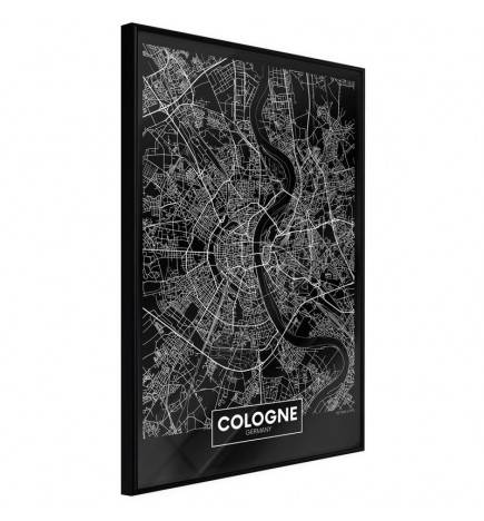 Poster met kaart van Cologne