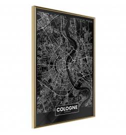 Poster in cornice con la mappa di Colonia - Germania