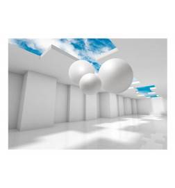 34,00 € www.arredalacasa.com Fotomurale con il cielo sopra a un corridoio con le sfere