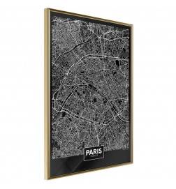 Poster in cornice - Mappa di Parigi di notte - Arredalacasa