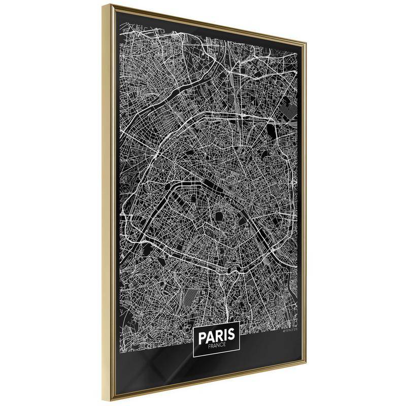 45,00 €Poster in cornice - Mappa di Parigi di notte - Arredalacasa