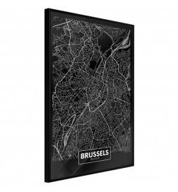 Poster in cornice con la mappa di Bruxelles - Belgio