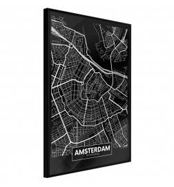 Plakat z zemljevidom Amsterdam - Nizozemska - Arredalacasa