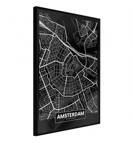 Plakatas su Amsterdamo – Olandijos – Arredalakasos žemėlapiu