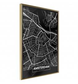 Poster et affiche - City Map: Amsterdam (Dark)