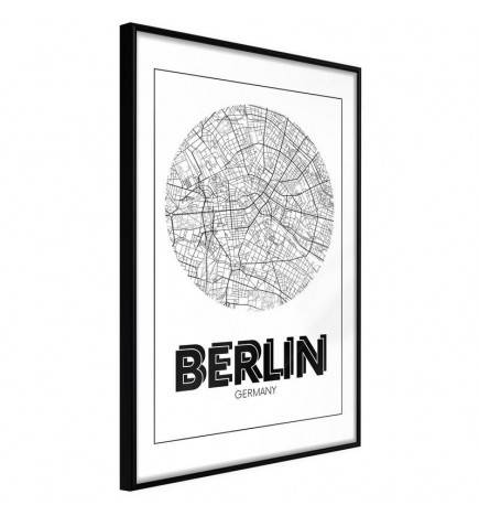 Poster met de kaart van Berlijn