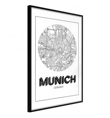 Plakatas su Miuncheno žemėlapiu – Vokietija