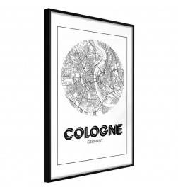 Poster et affiche - City Map: Cologne (Round)