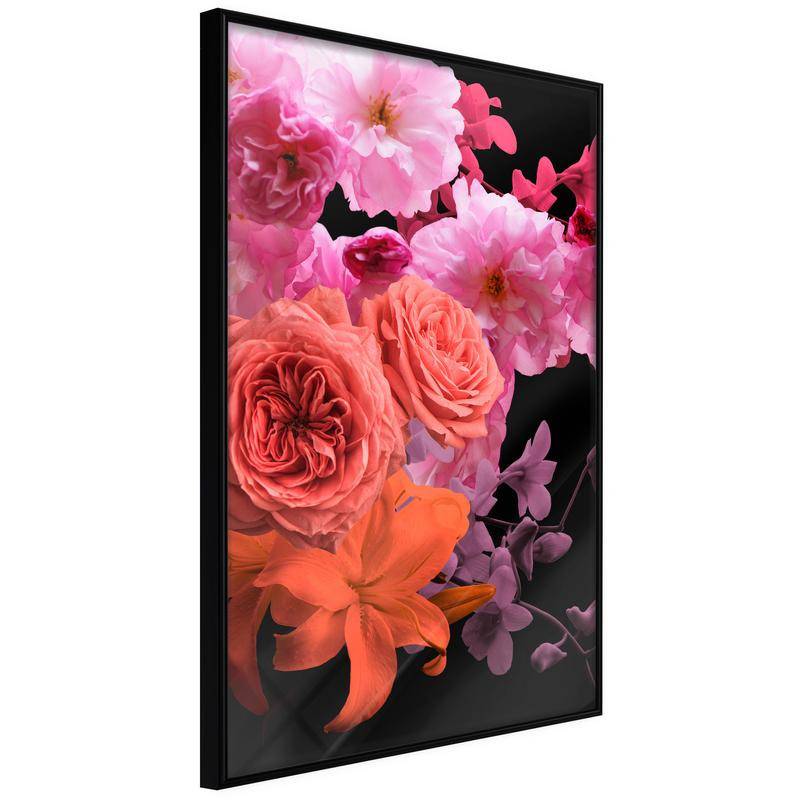 45,00 € Poster met een boeket roze en oranje bloemen, Arredalacasa