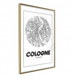 Poster et affiche - City Map: Cologne (Round)