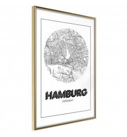 Pôster - City Map: Hamburg (Round)