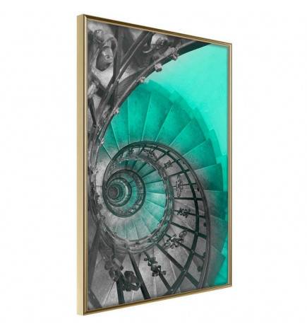 Plakat z zelenim spiralnim stopniščem - Arredalacasa