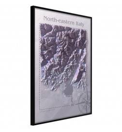 Poster - Raised Relief Map: North-Eastern Italy
