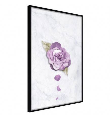 Poster in cornice con una rosa viola - Arredalacasa