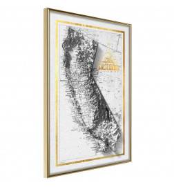 Plakatas su Kalifornijos žemėlapiu – Arredalacasa