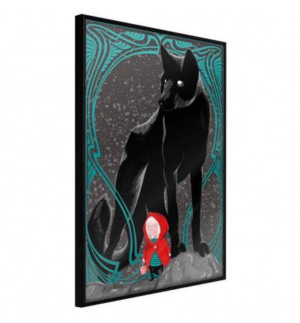 Poster in cornice per bambini con il lupo nero