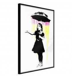 Plakat z dekletom pod dežnikom - Arredalacasa
