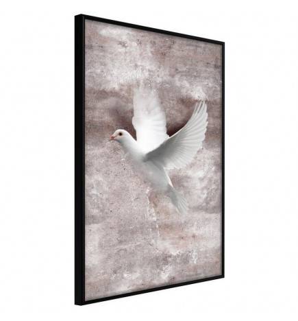 Poster in cornice con un uccello bianco - Arredalacasa
