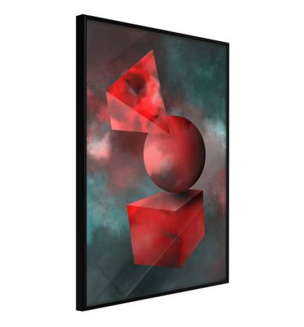 Raudonas geometrinis plakatas – Arredalacasa