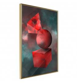 Poster in cornice geometrico rosso - Arredalacasa