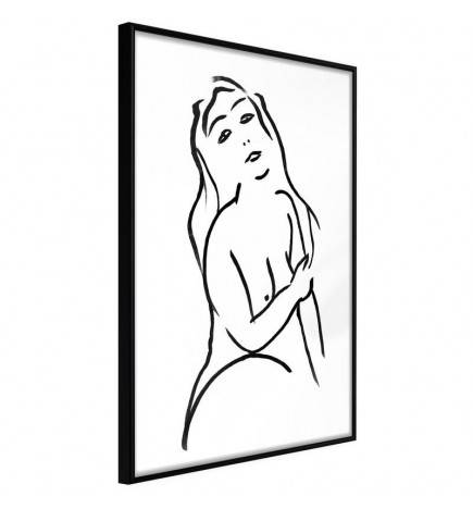 Poster in cornice col disegno di una donna nuda