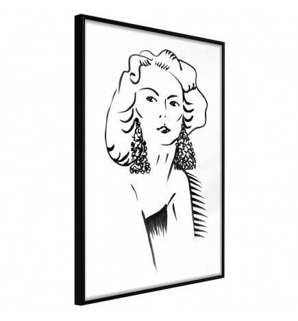 Plakat z žensko v črno-belem - Arredalacasa