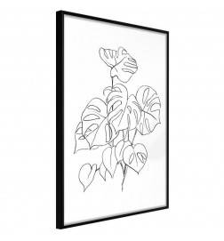 Poster in cornice con delle foglie in bianco e nero