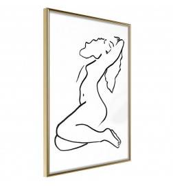 Poster in cornice col bozzetto di una ragazza nuda