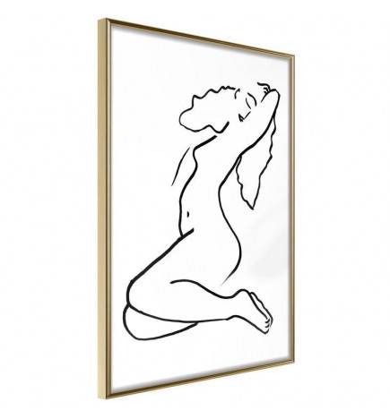 Poster in cornice col bozzetto di una ragazza nuda