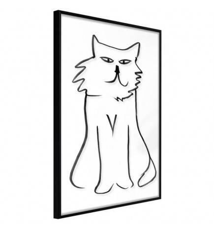 Poster met een getekende kat