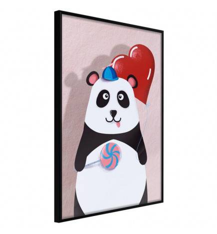 Poster voor kinderen met een panda in liefde