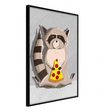 Poster - Racoon Eating Pizza