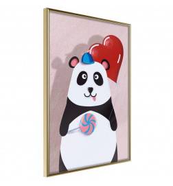 Plakat za otroke z zaljubljeno pando - Arredalacasa