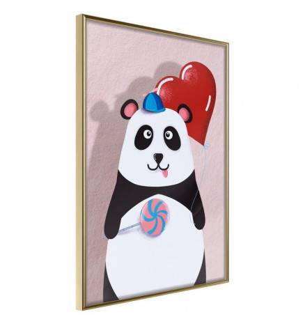 Poster in cornice per bambini col panda innamorato